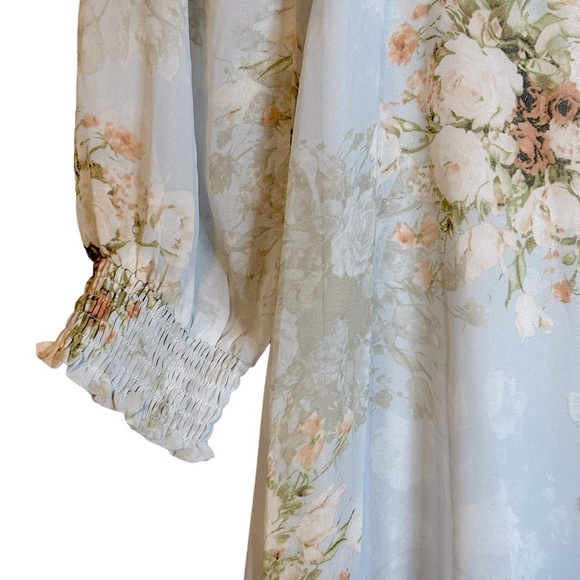 Baltic Born Giselle‎ Maxi Dress Vintage Blue Floral GIS-DR-42592 NWT Large - Picture 4 of 15